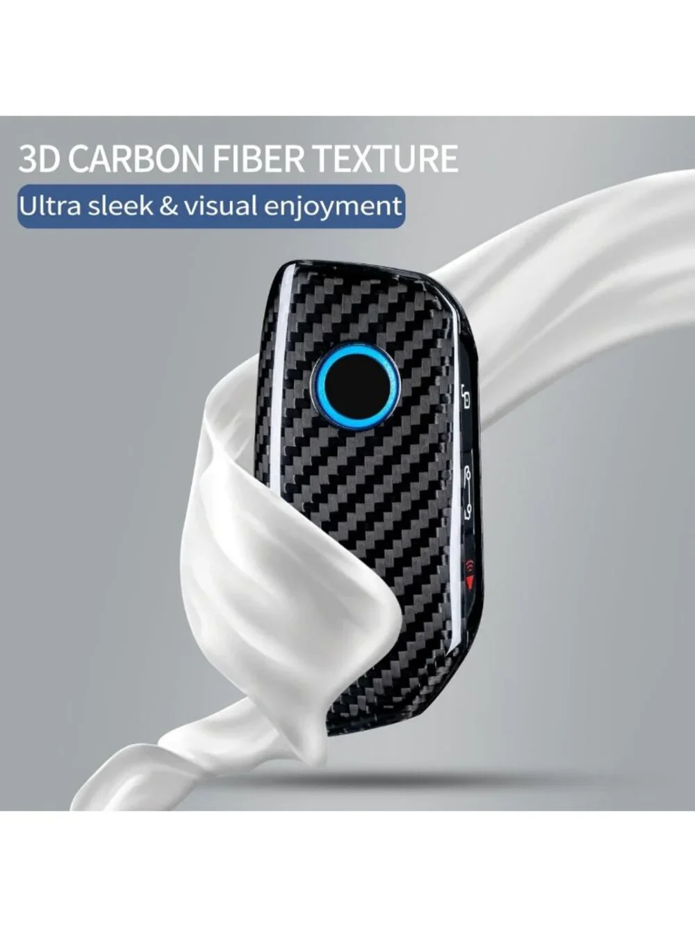 Lightweight Carbon Fiber Key Fob Cover for BMW i7 iX X1 X5 X6 X7 XM 2023-2026